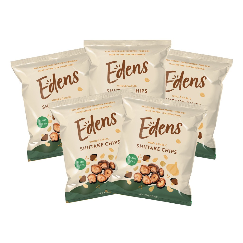 Edens Garlic Shiitake Chips Bundle 5 x 25G Shopee Singapore