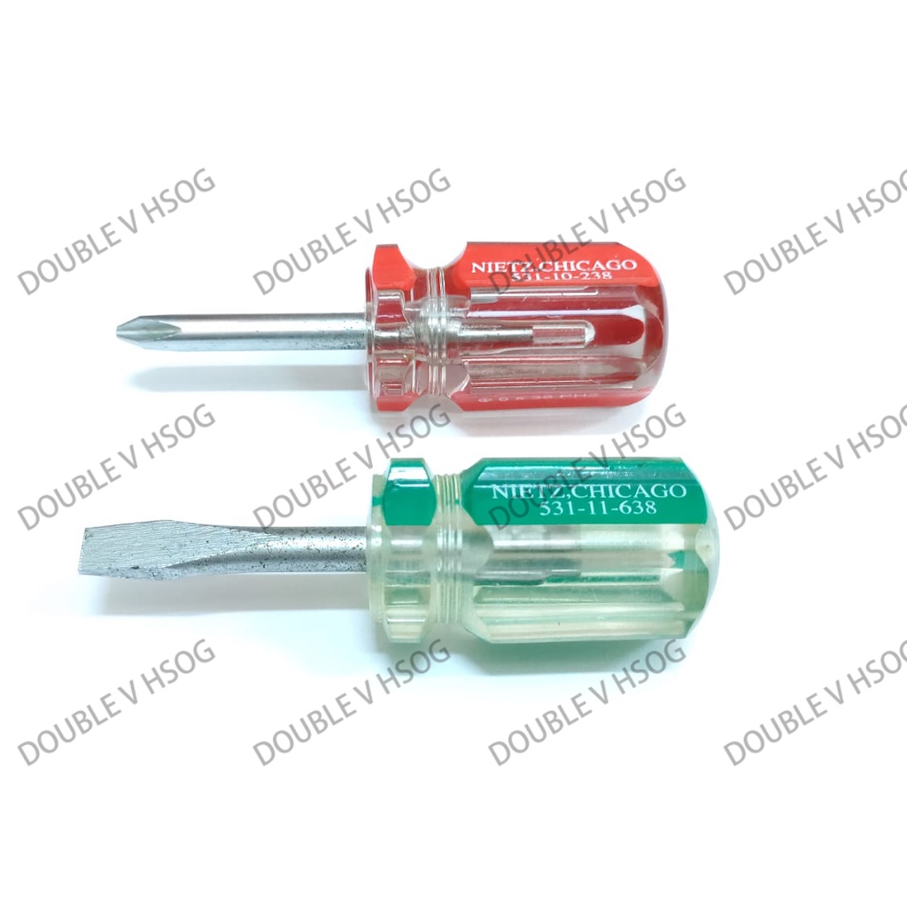 NIETZ STUBBY COLOR LINE SCREWDRIVER (6 X 38MM)(+)(-) | Shopee Singapore