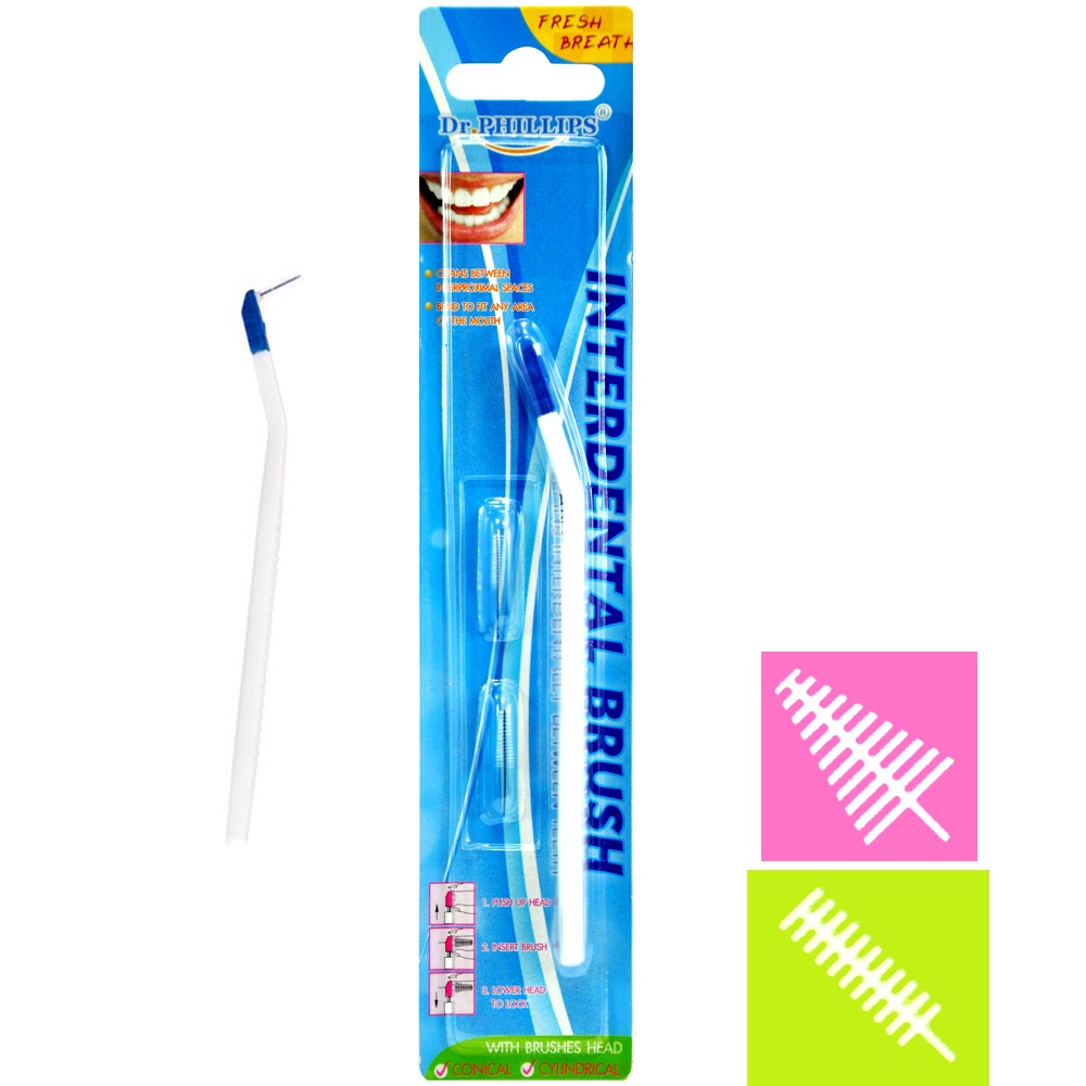 Dr. Phillips interdental brush handle/refill SingleEnded Opaque handle