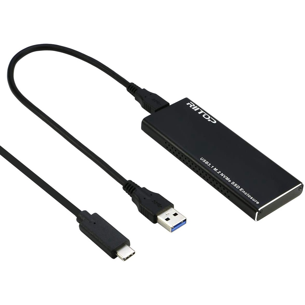 RIITOP NVMe Enclosure M.2 NVMe to USB C Case External USB 3.1 to