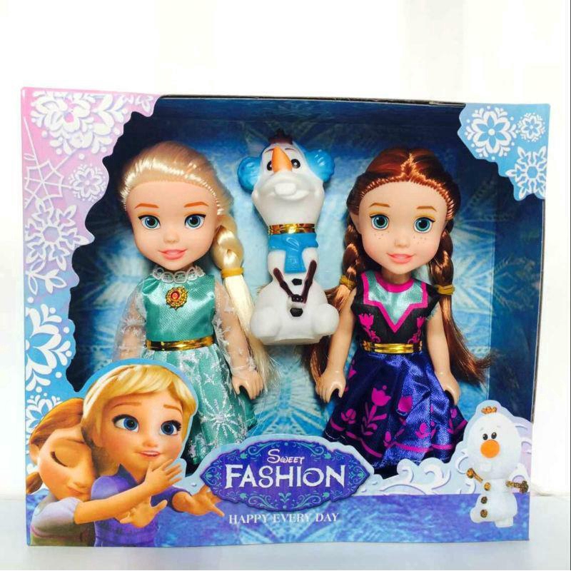 3 PCS hotsale-Playset Frozen Princess Elsa-Anna-Olaf Doll Figures Birthday Gift
