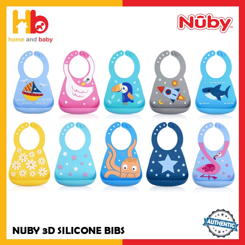 Nuby 3D Silicone Bibs Shopee Singapore