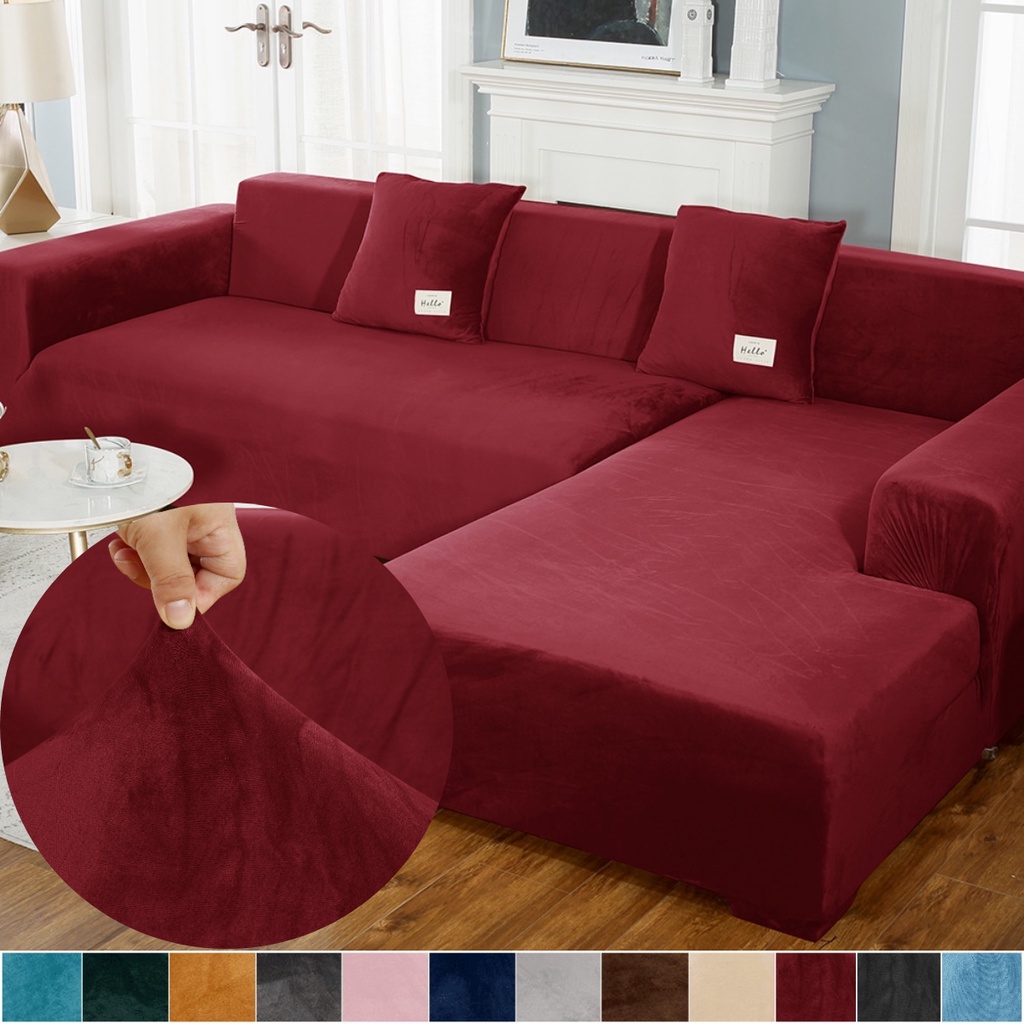 Oyzoce Velvet Sofa Cover 1/2/3/4 Seater Stretch for Living Room