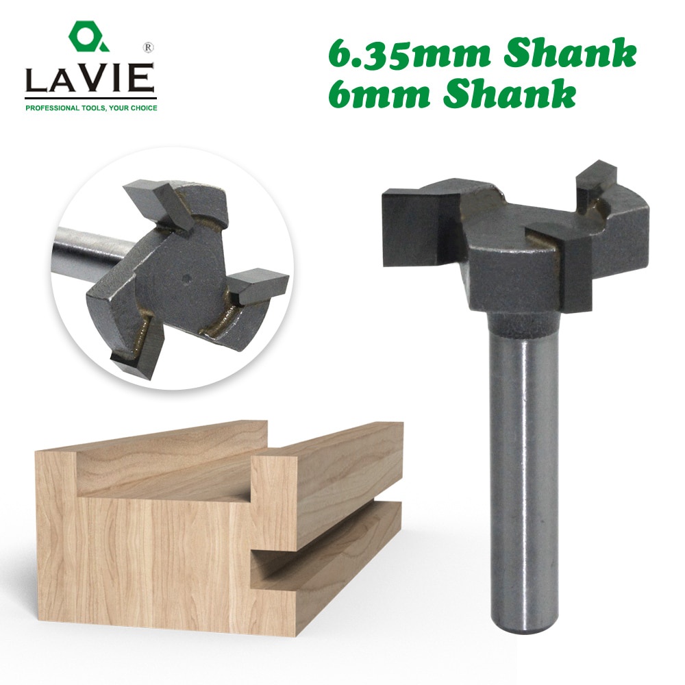 6mm Shank 1/4 shank 3 teeth TSlot Router Bit Milling Straight Edge