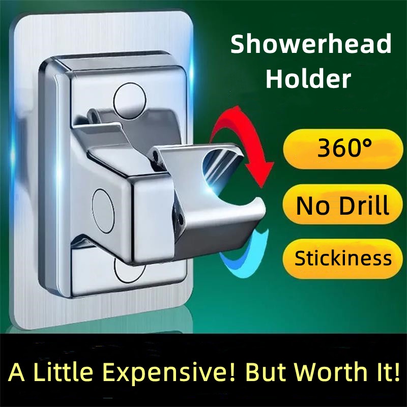 No Drill Showerhead Bracket Shower Head Holder Bathroom Rain Shower Mount Adjustable Shower Wall
