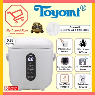 Toyomi 0.8L Electric Rice Cooker & Warmer with Stainless Steel Inner Pot RC  801SS