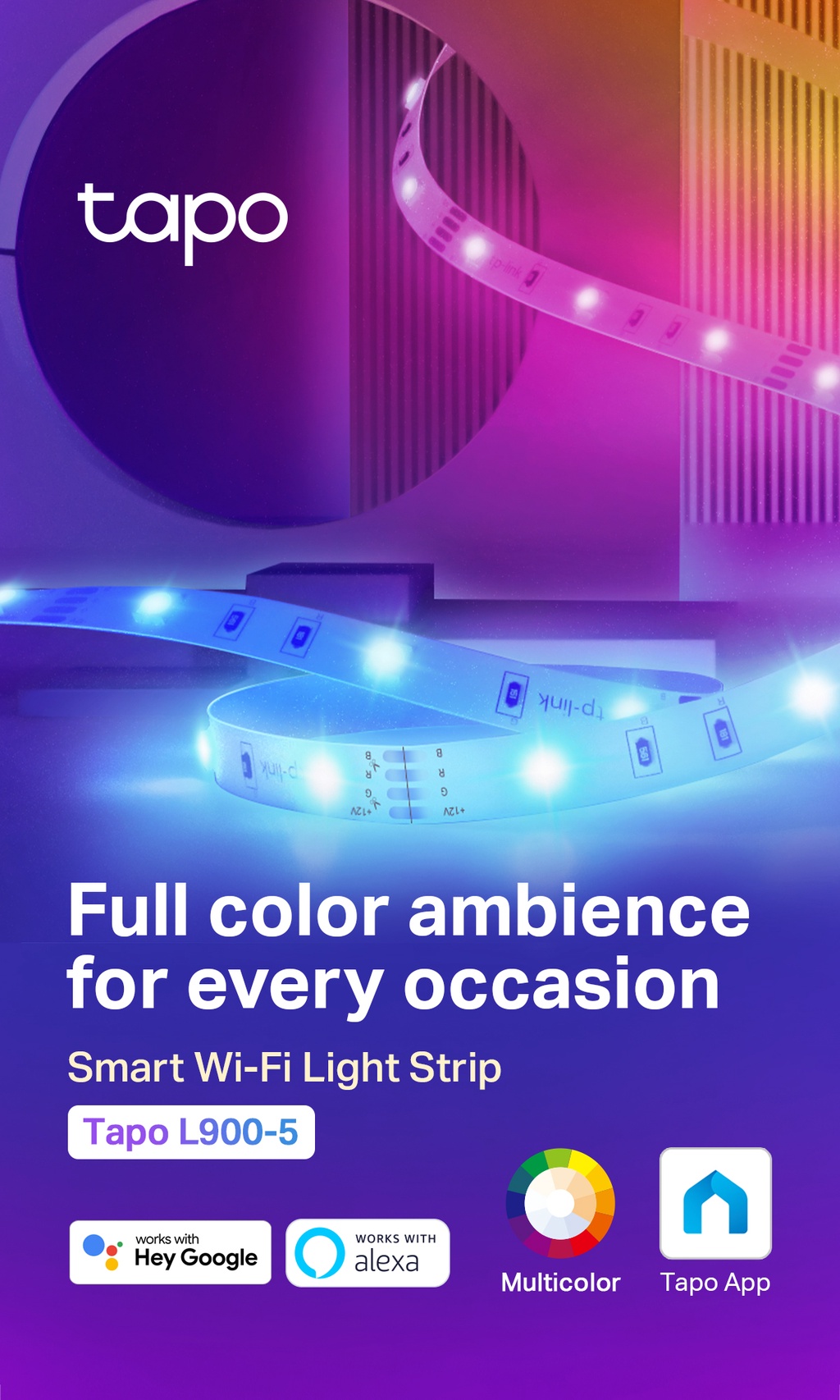 TP-Link Tapo Smart Wi-Fi Multicolour Light Strip (10m)