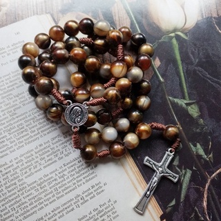 JJ Catholic Rosary Necklace Christian Prayer Bead Y Necklace Medal for Cross Pendant Rosary Long Chain Jewelry for Unis Shopee Singapore