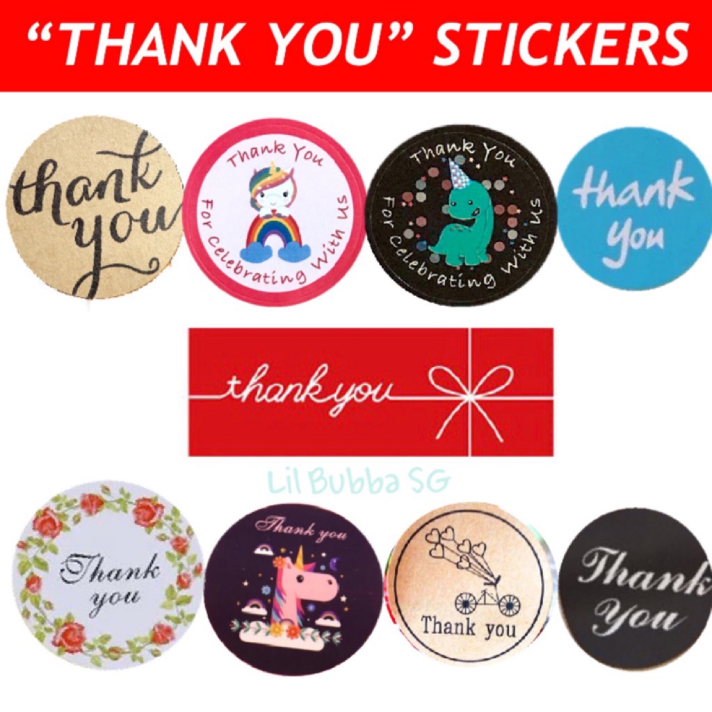 [Ready Stock]Thank You Sticker Seal (12 designs) 20-24 stickers set ...