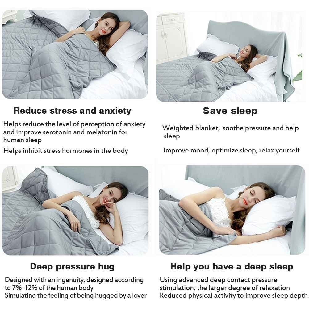Weighted Blanket for Adult Blankets Decompression Sleep Aid Pressure Sleeping Blanket Heavy Blanket Throw Blanket Bed Shopee Singapore