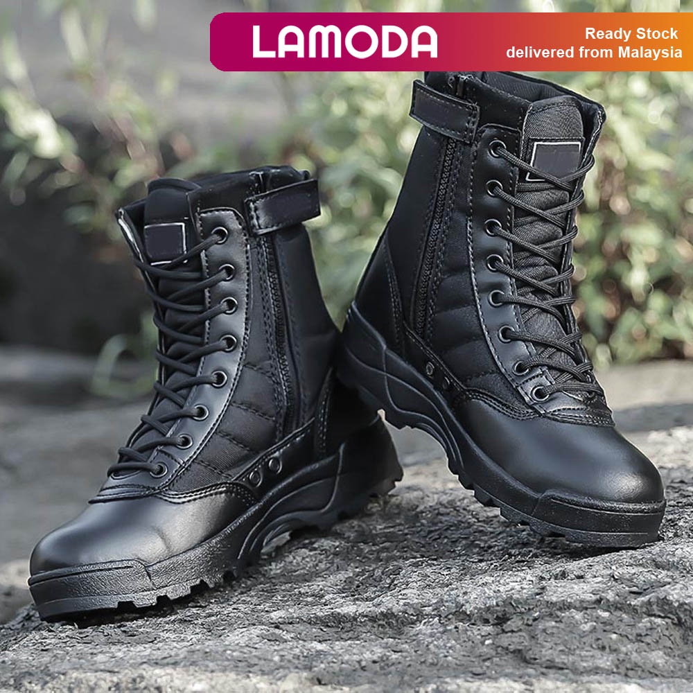 Full leather combat on sale boots