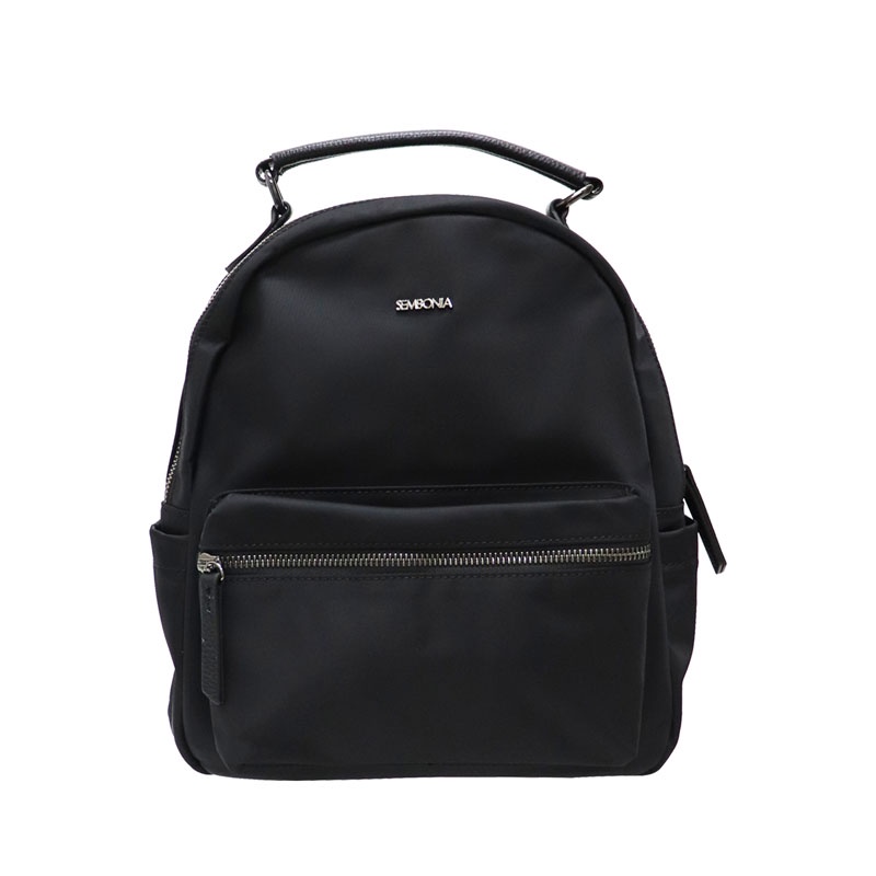 Sembonia Nylon Trim Leather Backpack 62351-056 | Shopee Singapore