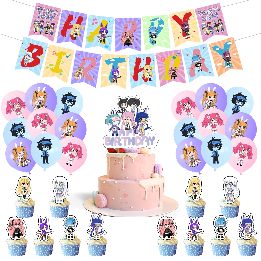 Cartoon Gacha Life Theme Birthday Party Decoration Gachapon Balloons ...