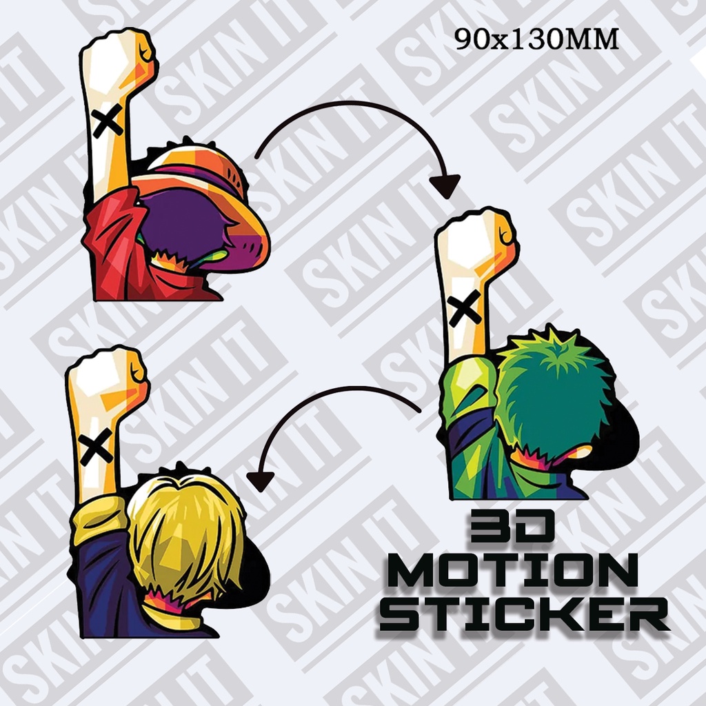 3D Motion Sticker Peeker TRIO LUFFY Sanji Zoro ONE PIECE | Shopee Singapore