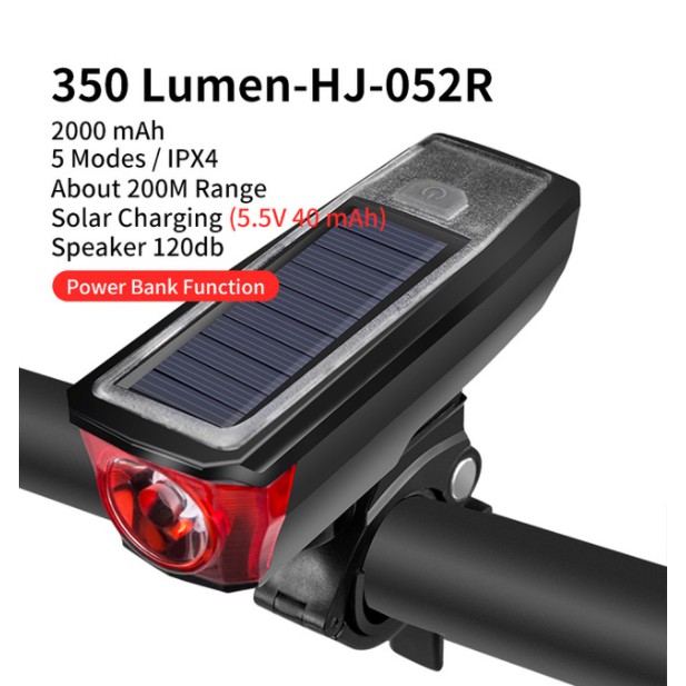 thumbnail image 2 of ROCKBROS 800 Lumen Bike Light - USB-C Rechargeable IPX6 Waterproof Headlight With 5 Modes 2 of 9