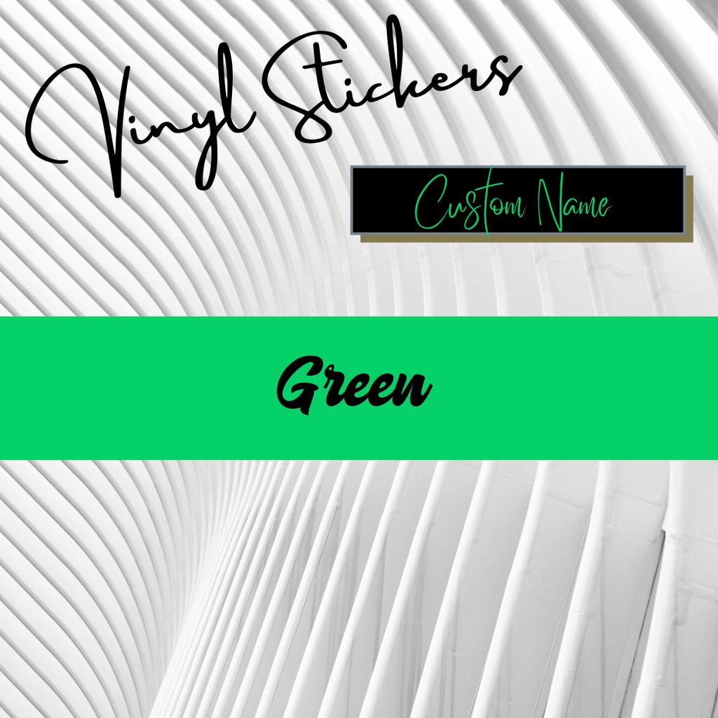 Customised Decal Stickers/Personalised Name Waterproof Labels (Green ...