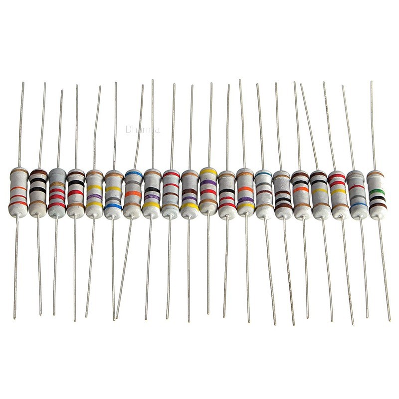 Dharma 200pcs NEW 20 Values 1W 5 Resistors Resistance Assortment Kit 10 ohm 1M ohm Shopee