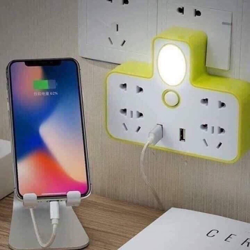 2-Port USB Power Socket Splitter with Light - Power outlet splitter and ...
