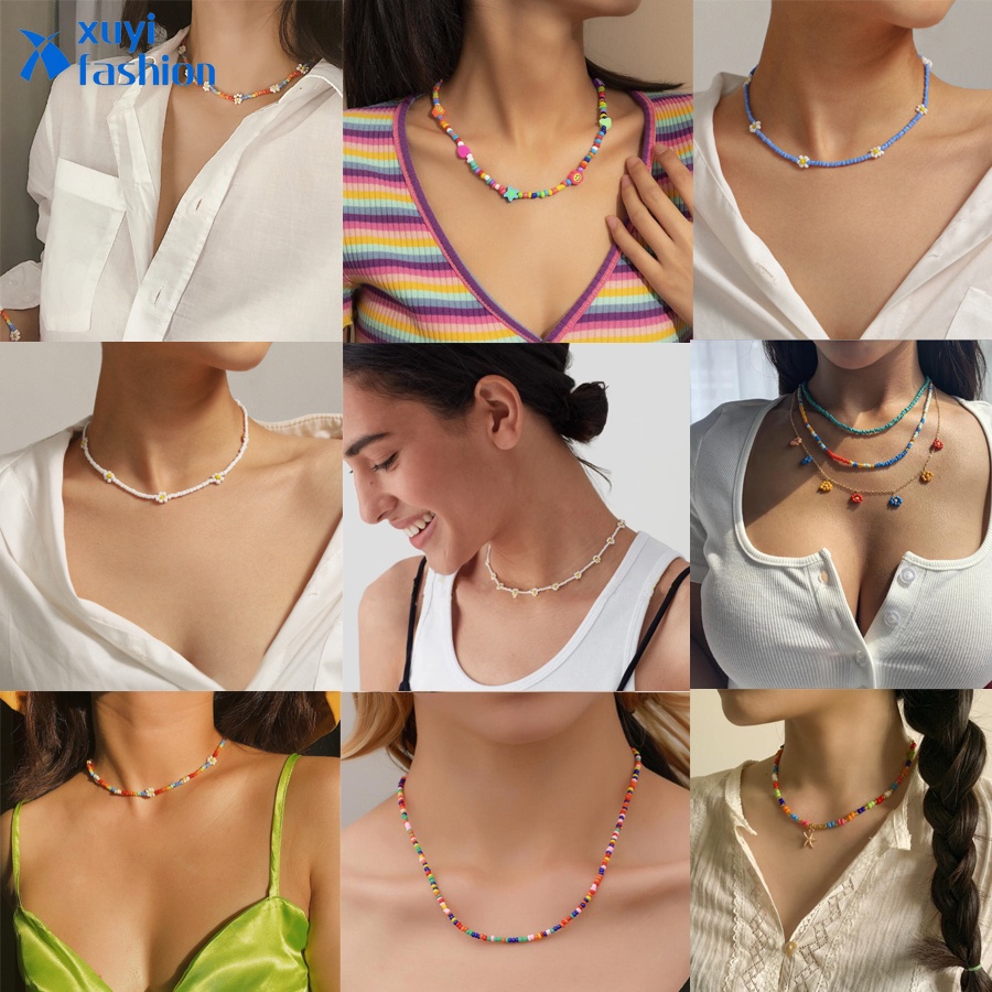 Seed Bead Choker Necklace Tiny Beaded Choker Boho Choker Necklace Chain Jewelry for Women Jewelry Accessories Gift