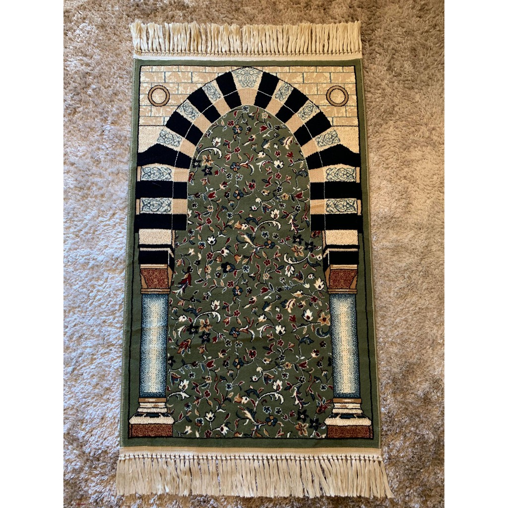 SEJADAH RAUDAH RAUDHAH DESIGN MASJID NABAWI MADINAH 6mm TEBAL HIJAU ...