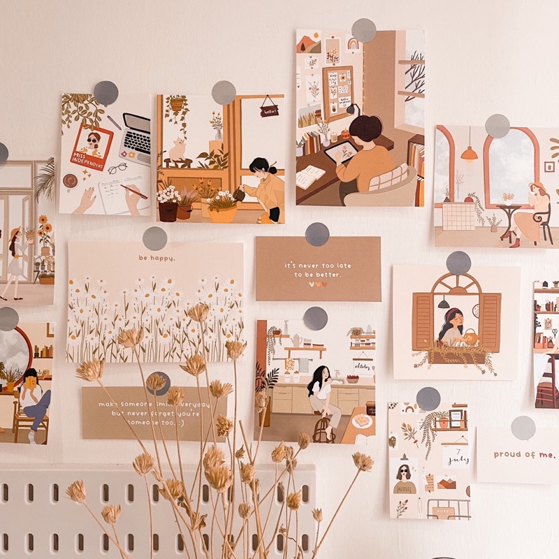 HIASAN DINDING Room Decoration/POSTCARD WALL DECO AESTHETIC KOREAN STYLE/AESTHETIC WALL Decoration