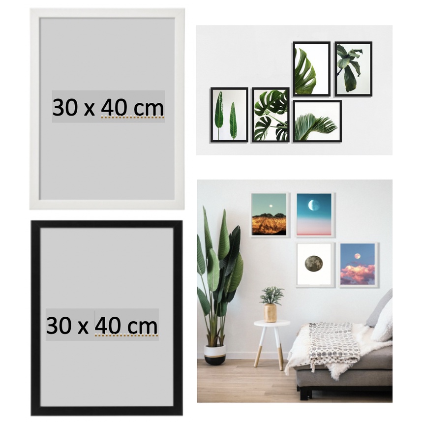 IKEAA FFISKBO Photo Frame Black / White 30x40 cm (A3)