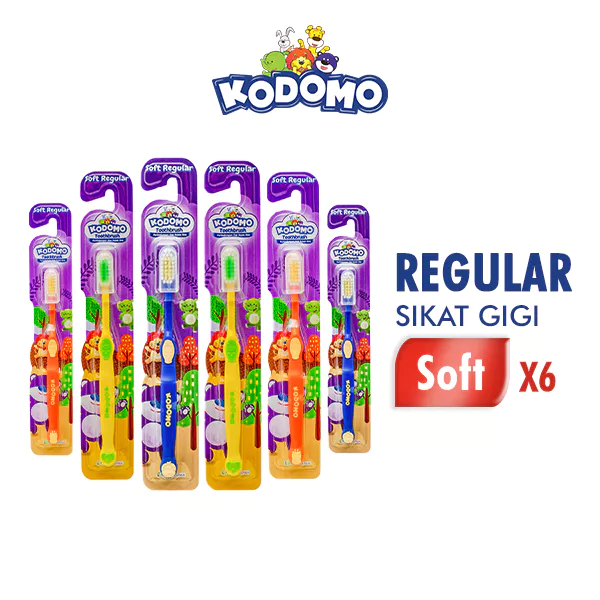 Kodomo Kids Sikat Gigi Regular Soft x6