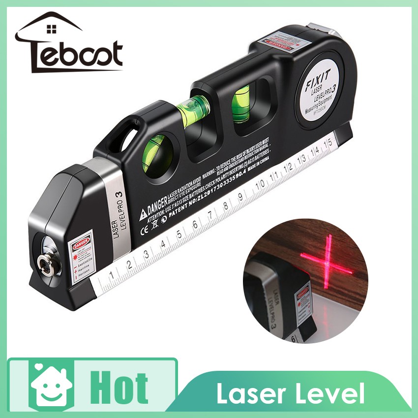 TeBoot Laser Level laser measure Line 8ft Laser Measurement Tape Ruler Adjusted Standard and Metric Rulers
