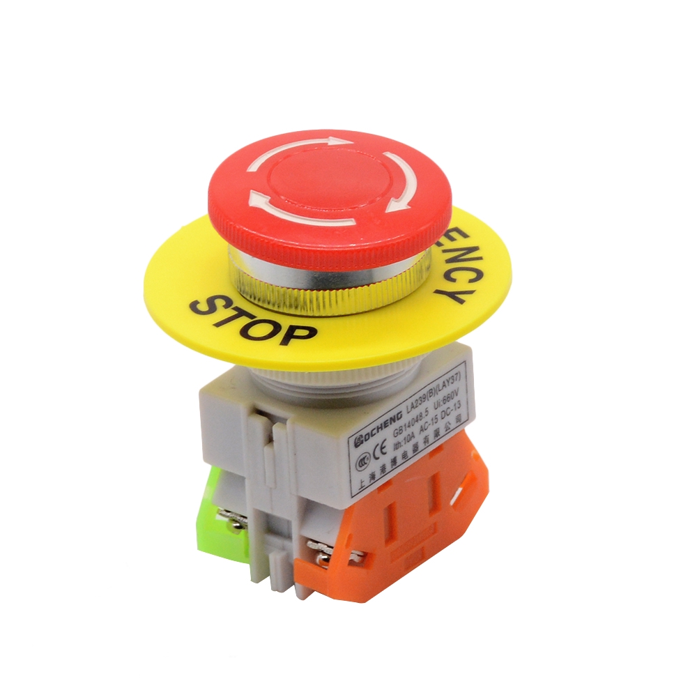 mxuteuk 1NC 22mm Red Mushroom Emergency Stop Push Button Switch AC 660V
