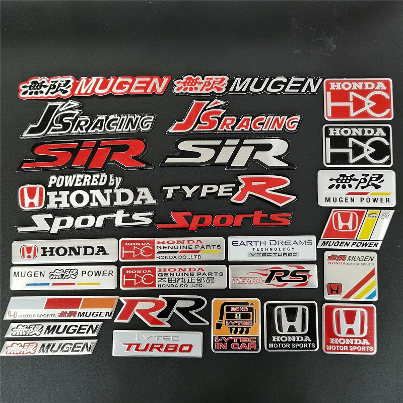 Mugen 3D Metal Modifying Labels Letters Digital Emblem Car Stickers ...