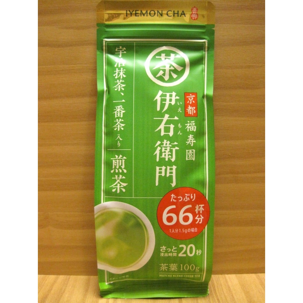 KYOTO FUKUJUEN IYEMON CHA, Sencha Blended Matcha 100g, Japanese Loose Leaf  Green Tea, Made in Japan