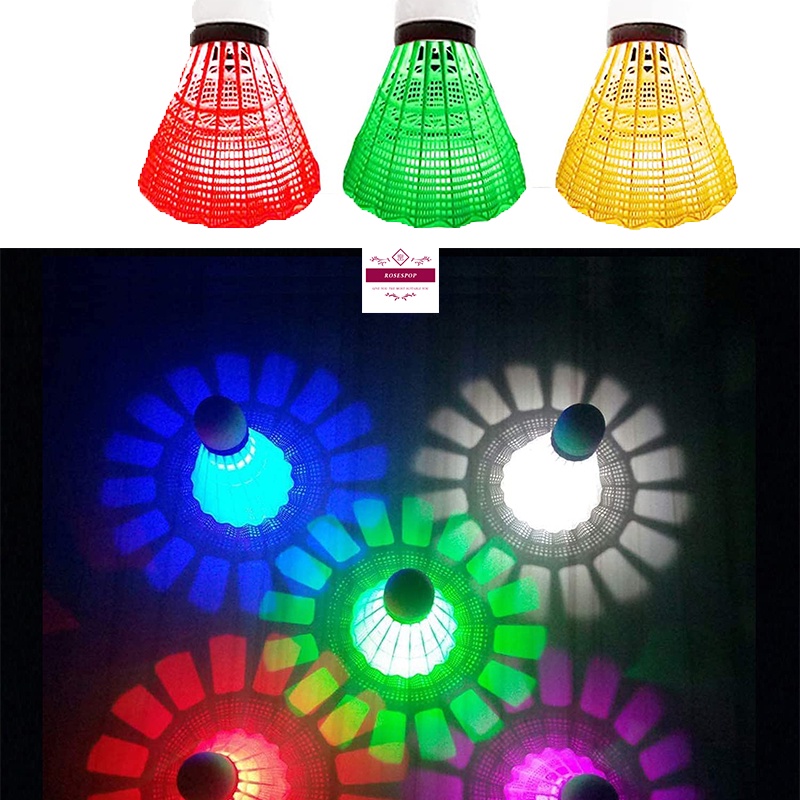 LED Badminton Shuttlecocks Dark Night Glow Birdies Lighting for Outdoor ...