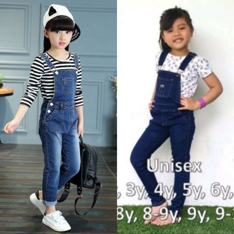New Girl Jumpsuit Fashion Solid Color Jeans Overalls for Kids Teenage  Cotton Suspenders Clothes Loose Children