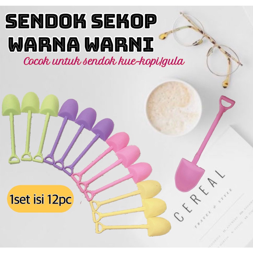 Dreamyhouse SET ISI 12pc SENDOK SEKOP BUAT CAKE PUDING KOPI GULA - Gambar 2