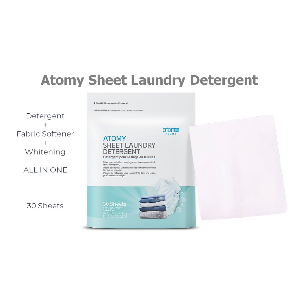Atomy Sheet Laundry Detergent 30 Sheets Free Atomy Scrubber Shopee