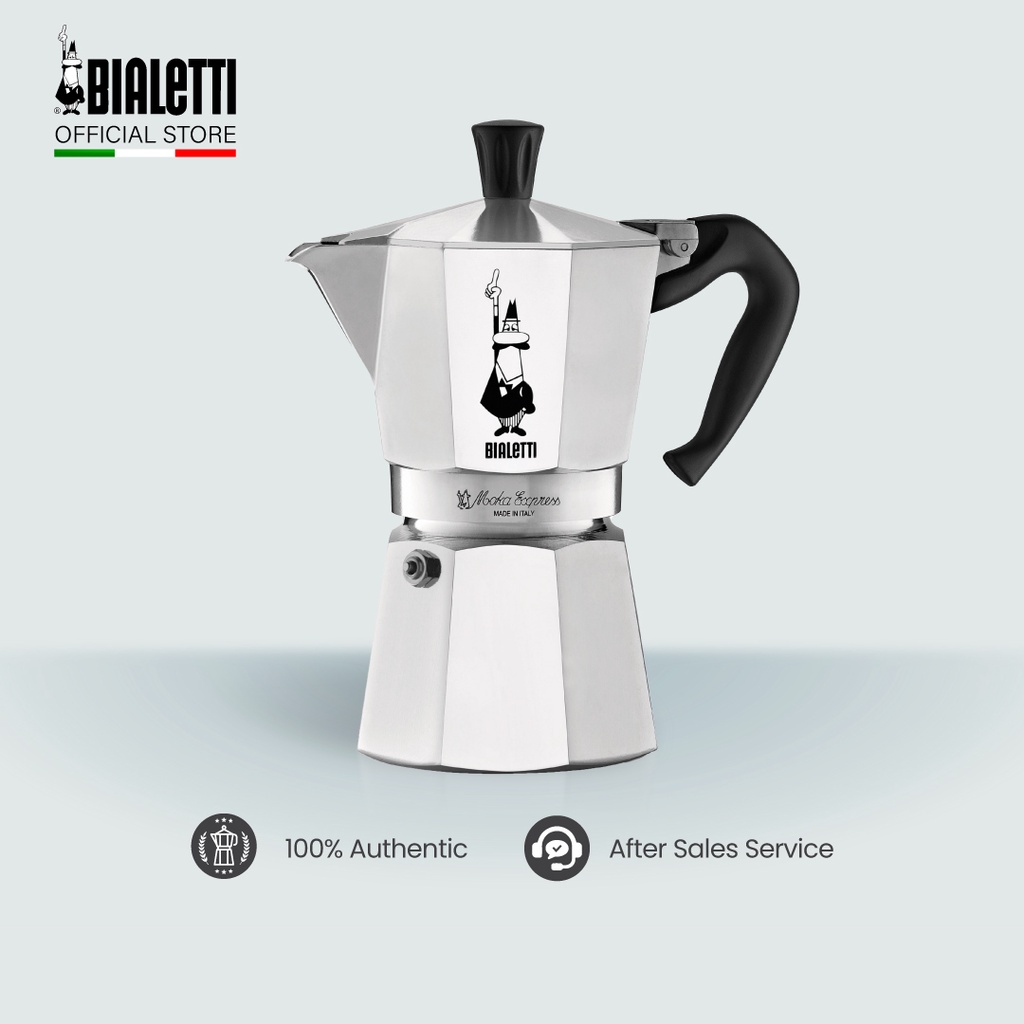 Bialetti Moka Express Silver Coffee Pot Coffee Maker Espresso Coffee