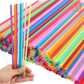 Disposable Drinking Straws - Flexible Neon Colorful Plastic Straw -  Colorful Party Fun Straws - Bulk Pack - Kid Friendly - BPA Free - 100 PCS.