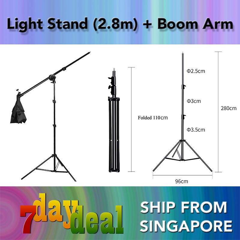 HoliCRAFT 2.8m Light Stand + Boom Arm Kit Shopee Singapore