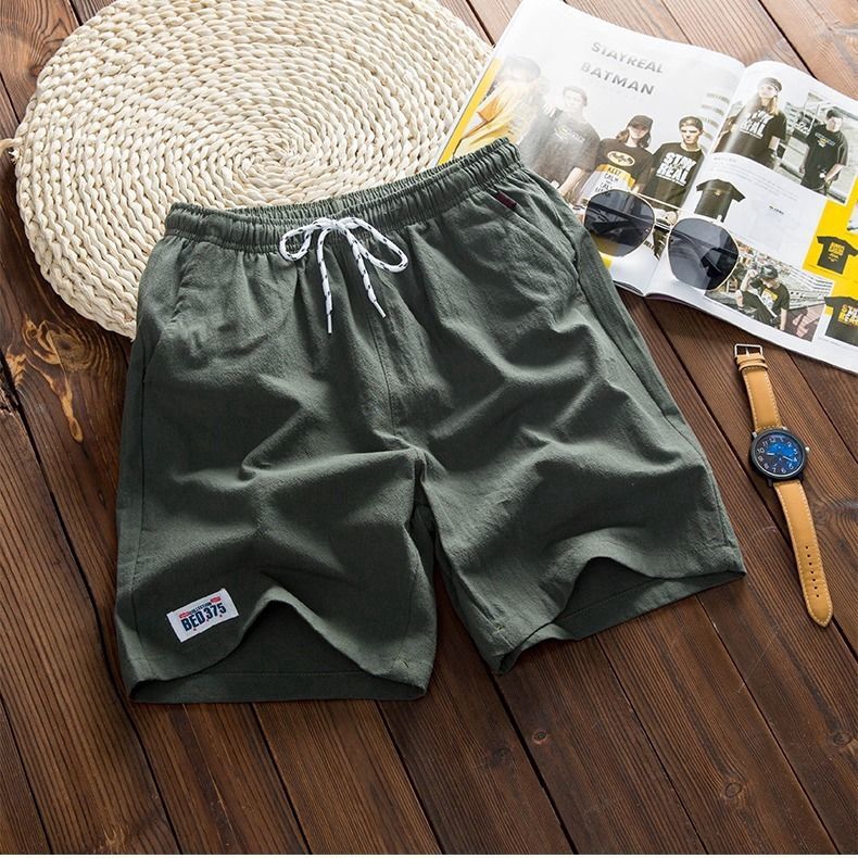 100% Cotton Men Casual Shorts Large Size Men Mid Short Pants Men Beach ...