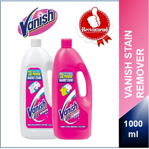 Vanish White / Pink Liquid Laundry Fabric Stain Remover 1 litre/ 500ml ...