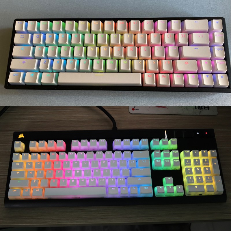 RGB 143 Keycaps White Pudding Double Skin Milk Backlit Keycap Keychron