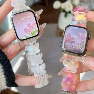 Kawaii Pink Butterfly Resin Band For Apple Watch Band 41MM 45MM