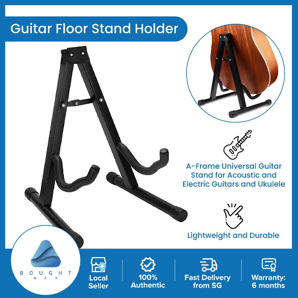 Black Guitar Stand Universal AFrame Adjustable Width Lightweight