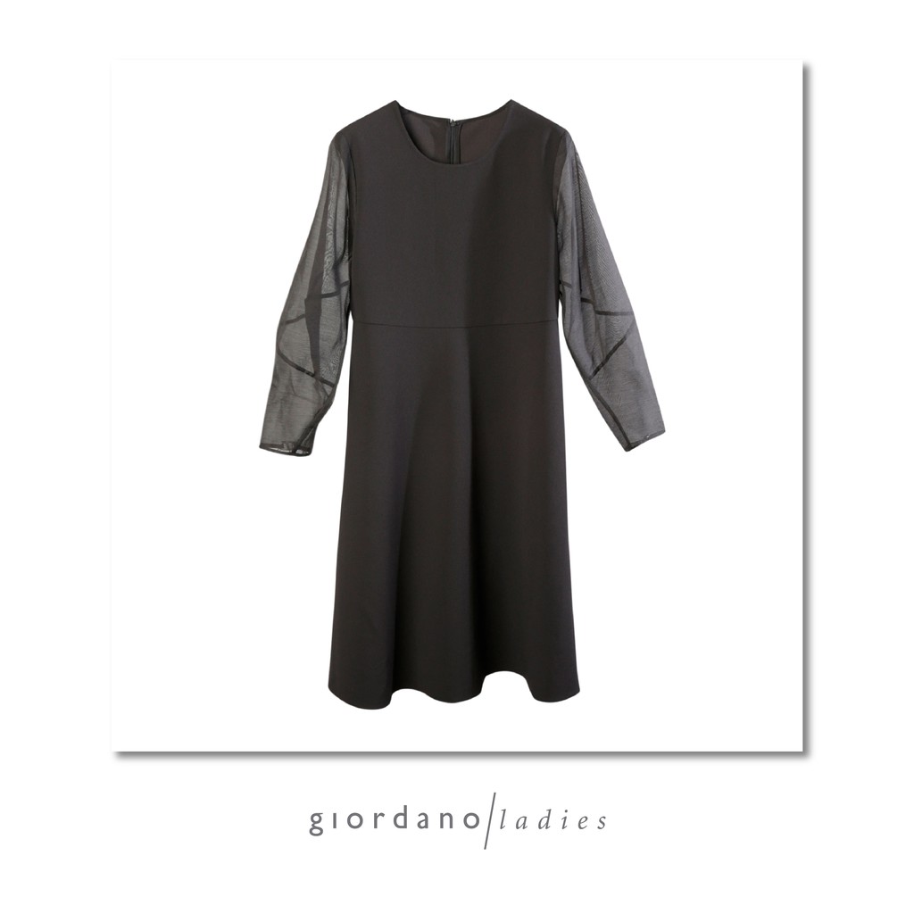 giordano ladies Organza Sleeves Dress (Size XS) | Shopee Singapore