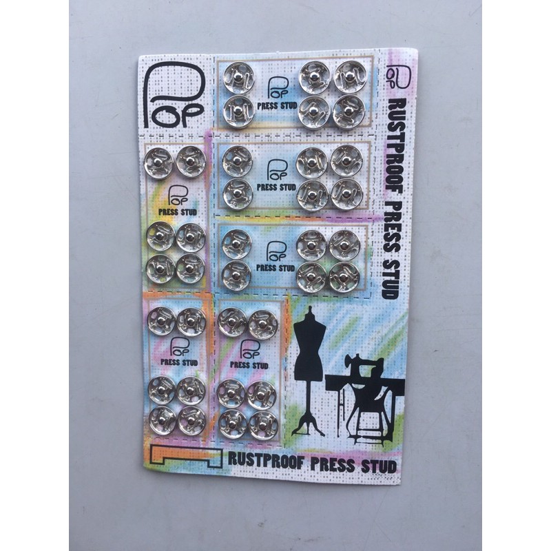 Blister of 36 10mm POP ao dai buttons used to make baby clothes ...