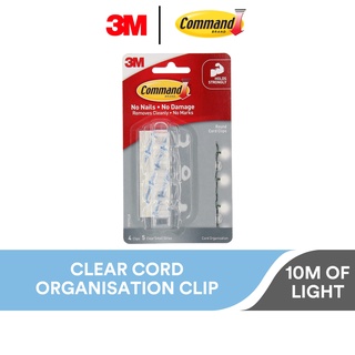 Round Cord Clips w/ Clear Adhesive Strips