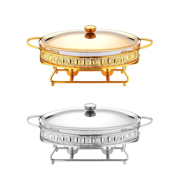 New Trend Luxury Gold Silver Chafing Dish Buffet Food Warmer Display