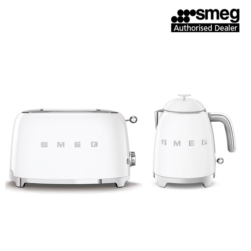 Smeg Breakfast Set Mini Kettle KLF05WHUK + Toaster TSF01WHUK (White
