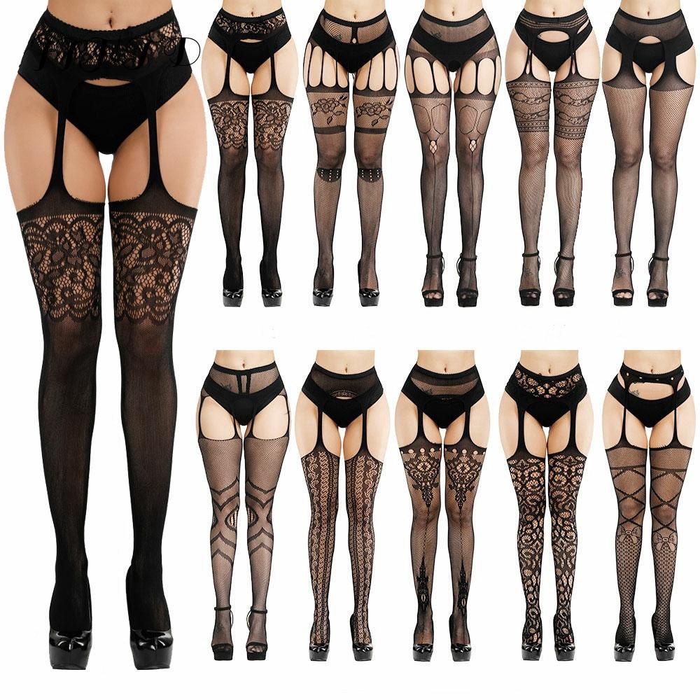 Women Sexy Over Knee Stocking Tights Thigh High Fishnet Nylon Long Socks Sex  Belt Standard | Shopee Singapore