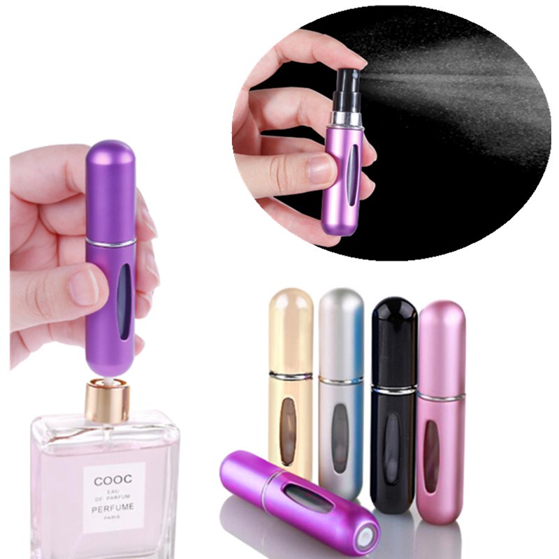 5ml Mini Refillable Perfume Bottle Pump Spray Empty Bottle Travel ...